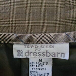 TRAVIS AYERS FOR DRESSBARN "STRAIGHT" LINED PLAID SKIRT SIZE 14